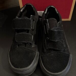 Vans Kids Black Velcro Sneakers